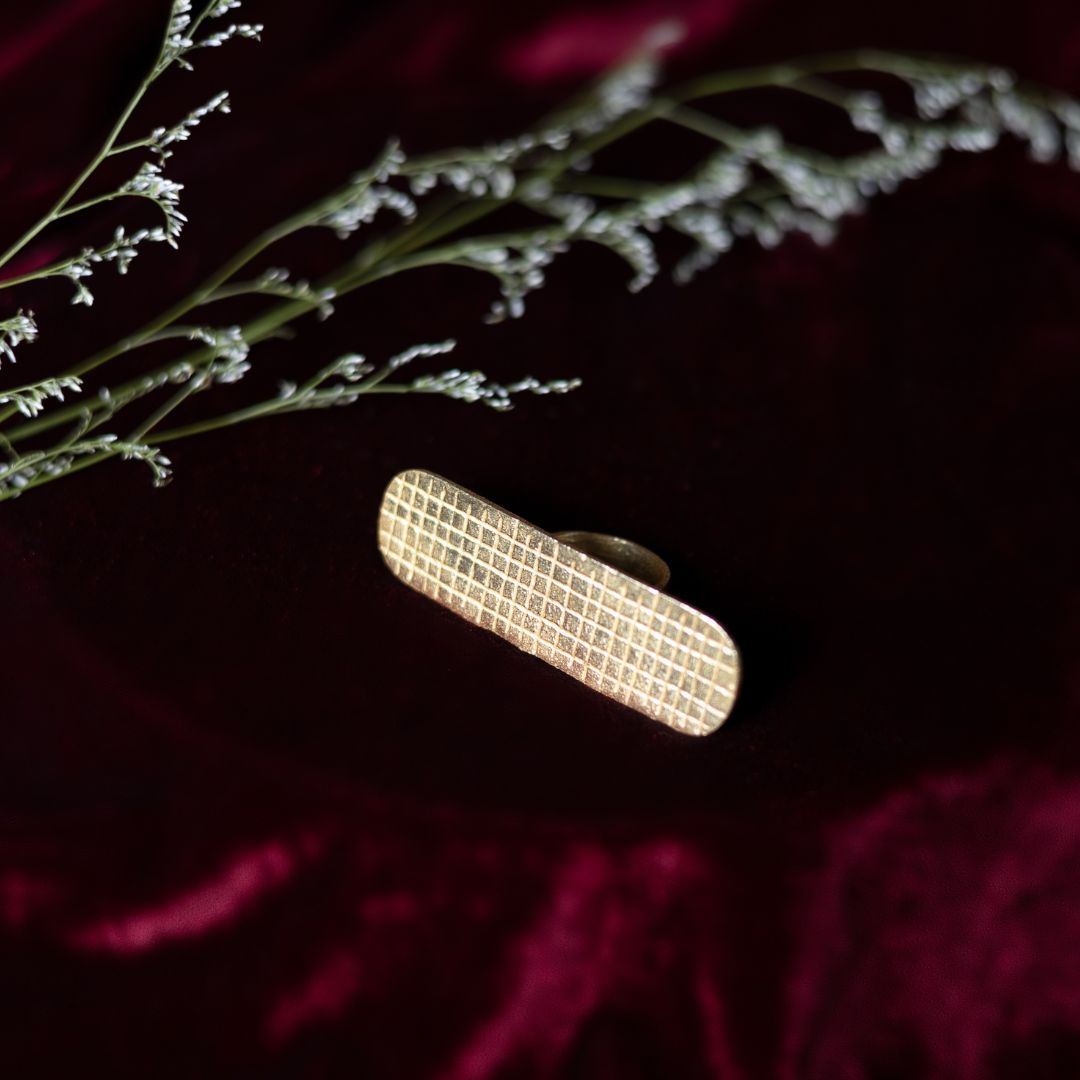 Cleopatra Statement Ring Brass with 18K Gold Plating