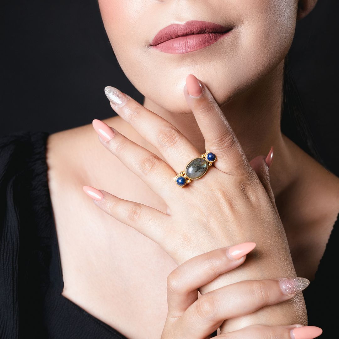 Bulwark Statement Ring Brass with 18k Gold Plating