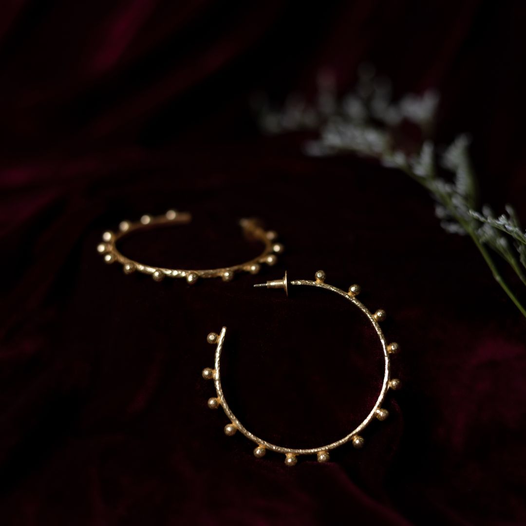 Enormous Hoop Earrings Brass with 18K Gold Plating