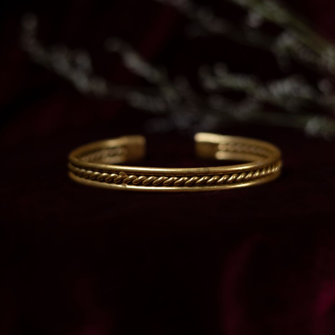 Pinion Cuff Bracelet Brass with 18K Gold Plating