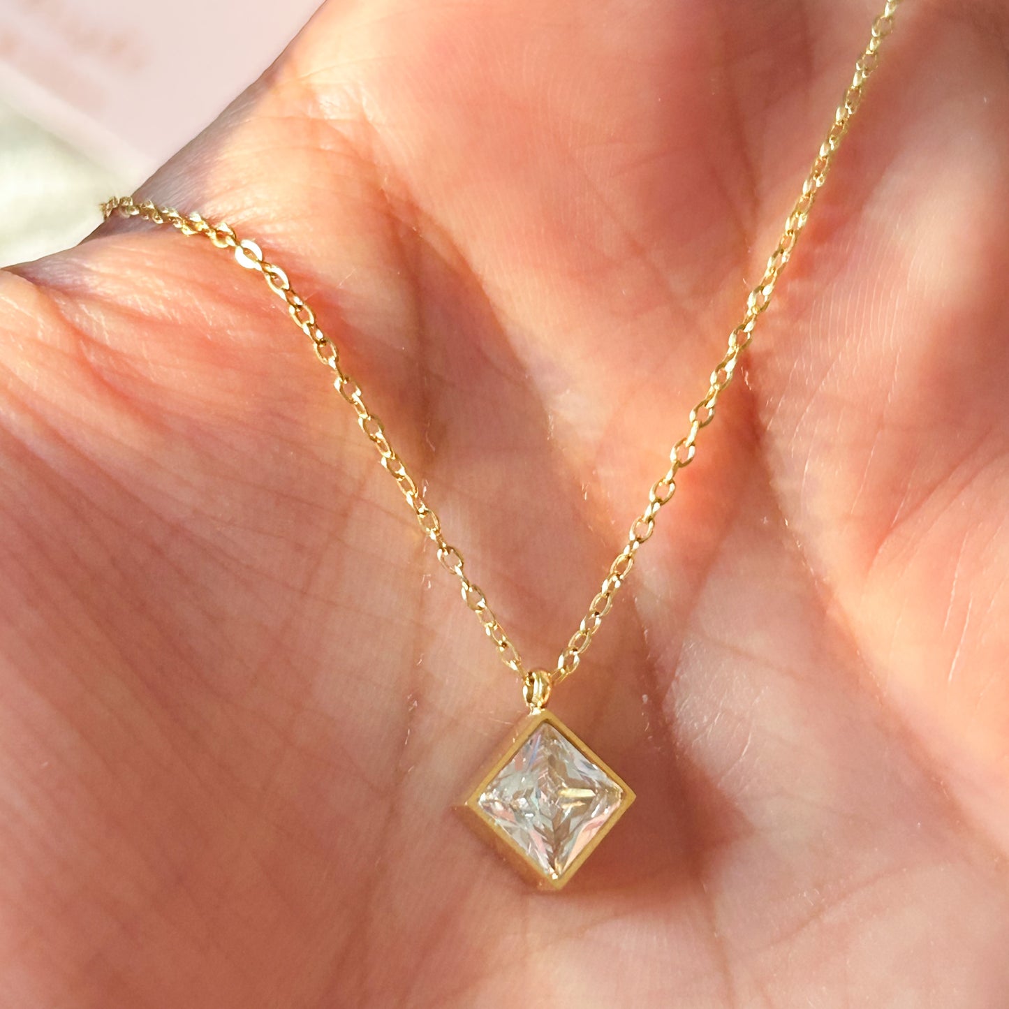 Delicate Princess Solitaire Necklace