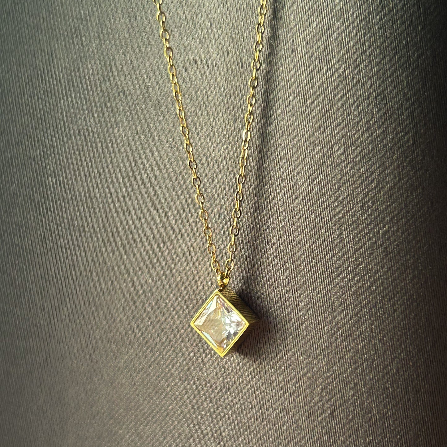 Delicate Princess Solitaire Necklace