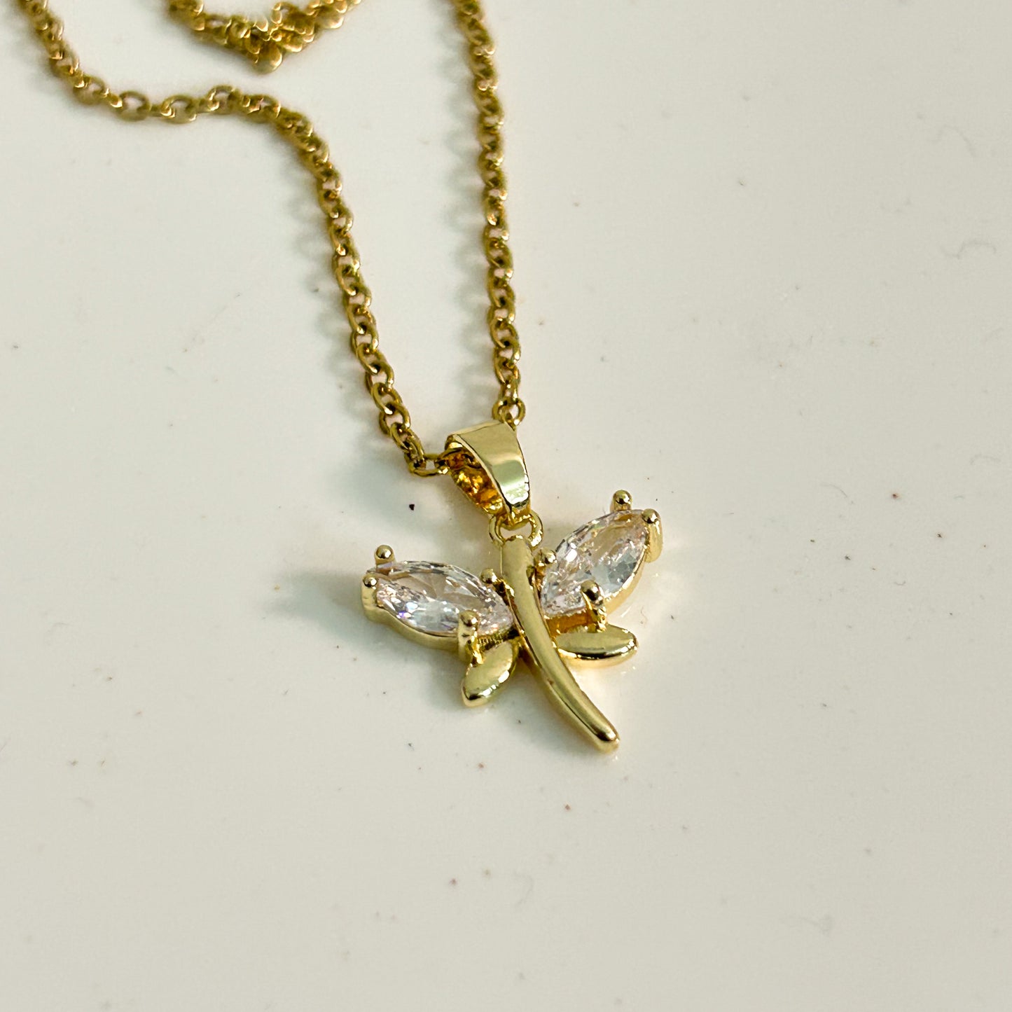 Butterfly Solitaire Necklace