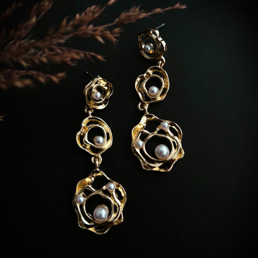 Rose of Pearls Earrings