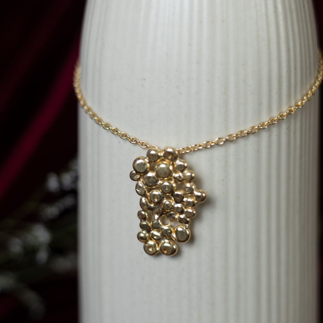 Bubble Pendant Necklace  Brass with 18k Gold Plating