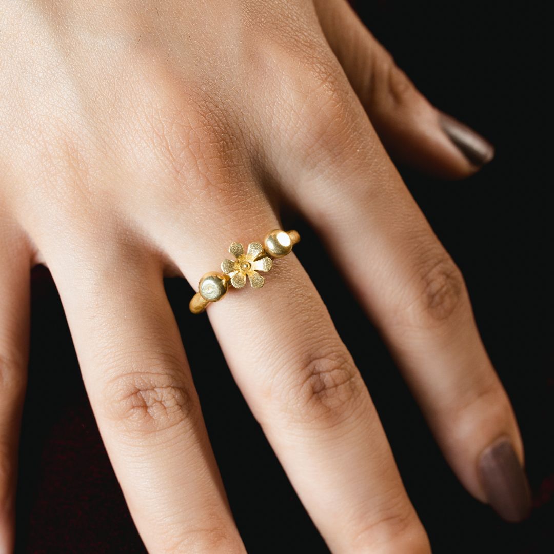 Bloom Band Ring  Brass with 18K Gold Plating