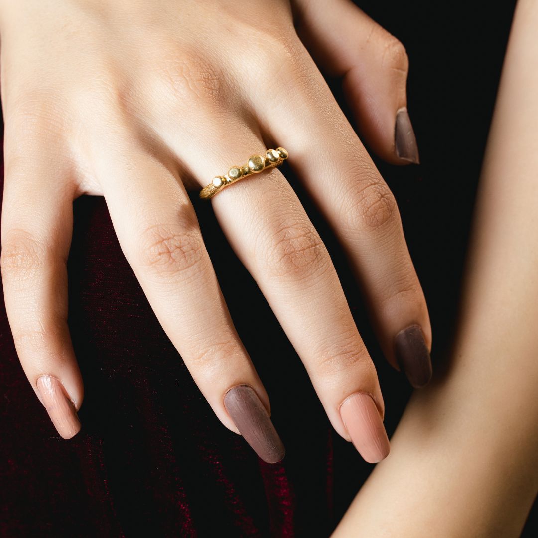 Bubble Band Ring Brass with 18k Gold Plating