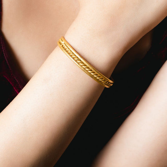 Pinion Cuff Bracelet Brass with 18K Gold Plating