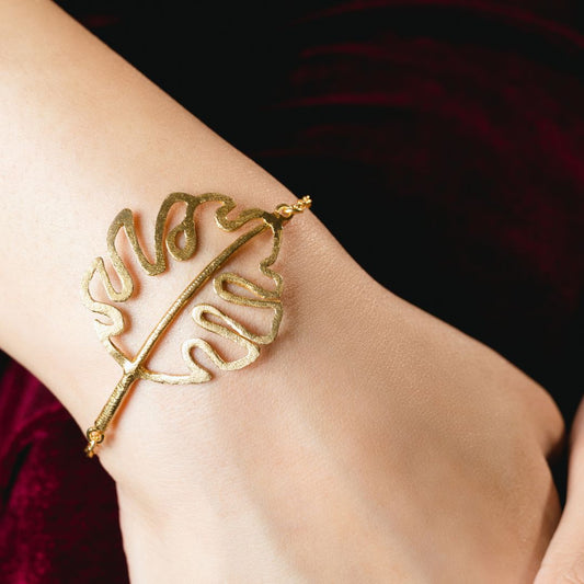 Foliate Bracelet Brass with 18K Gold Plating