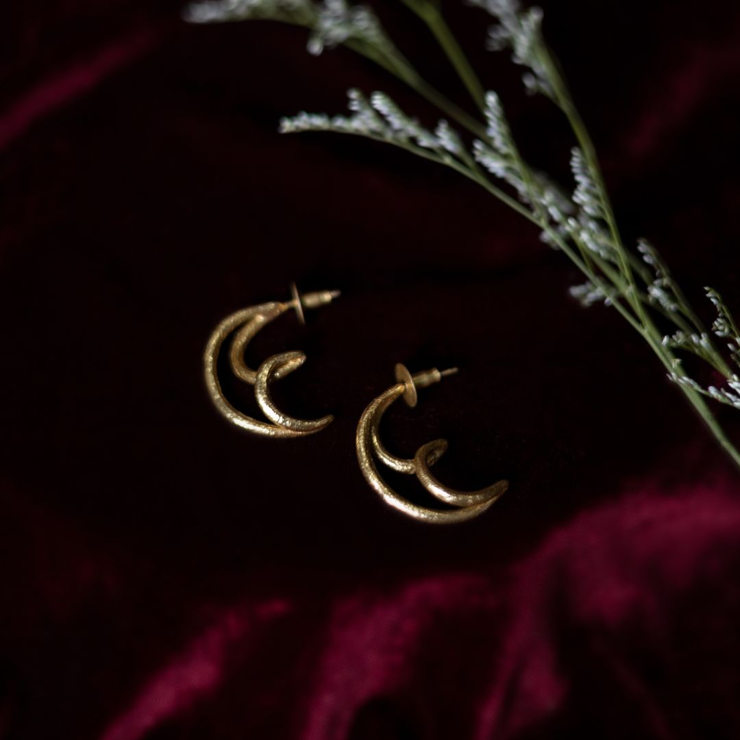 Earthshine Hoops Earrings Brass with 18K Gold Plating