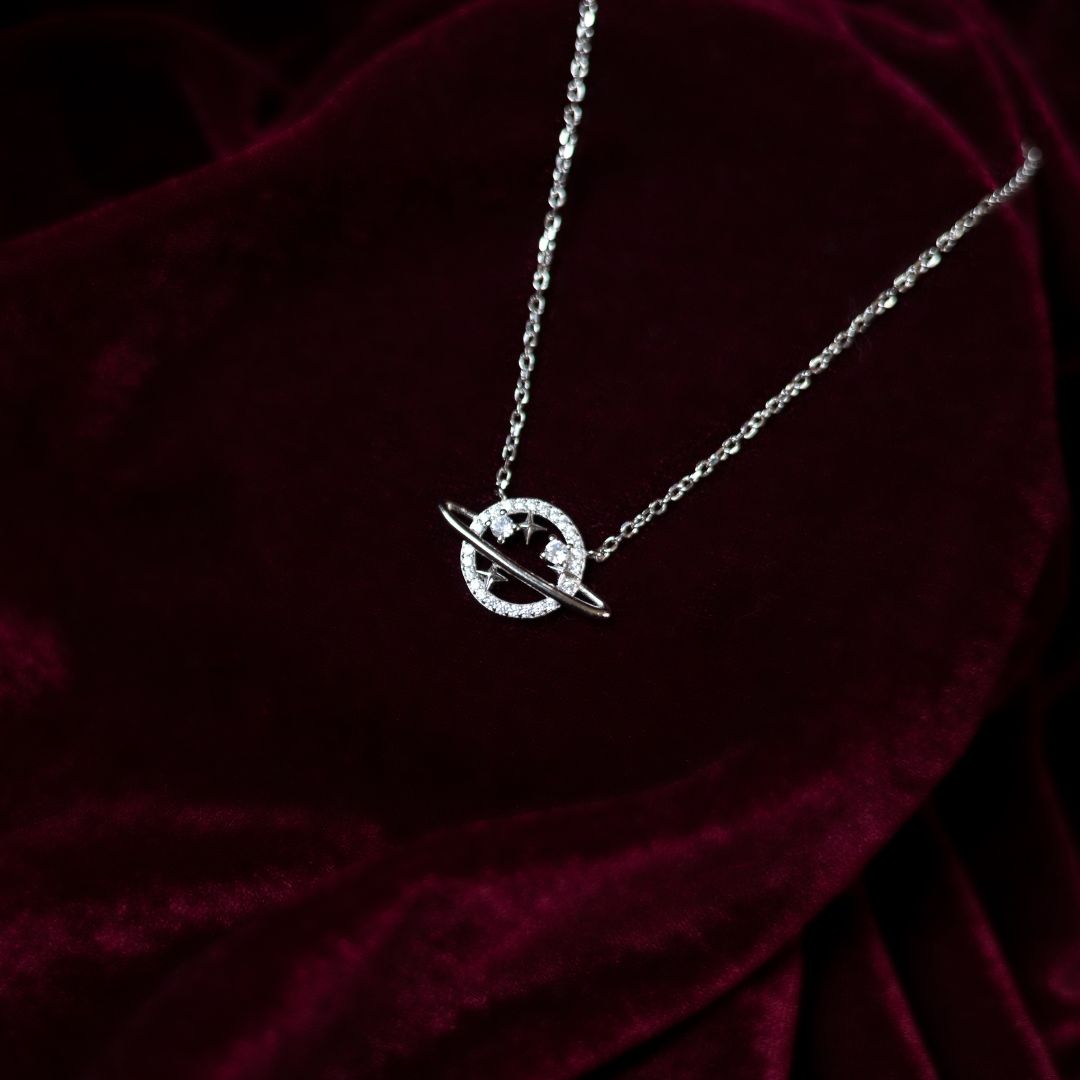 Celestial Dream Necklace 92.5 Sterling Silver with CZ Stones