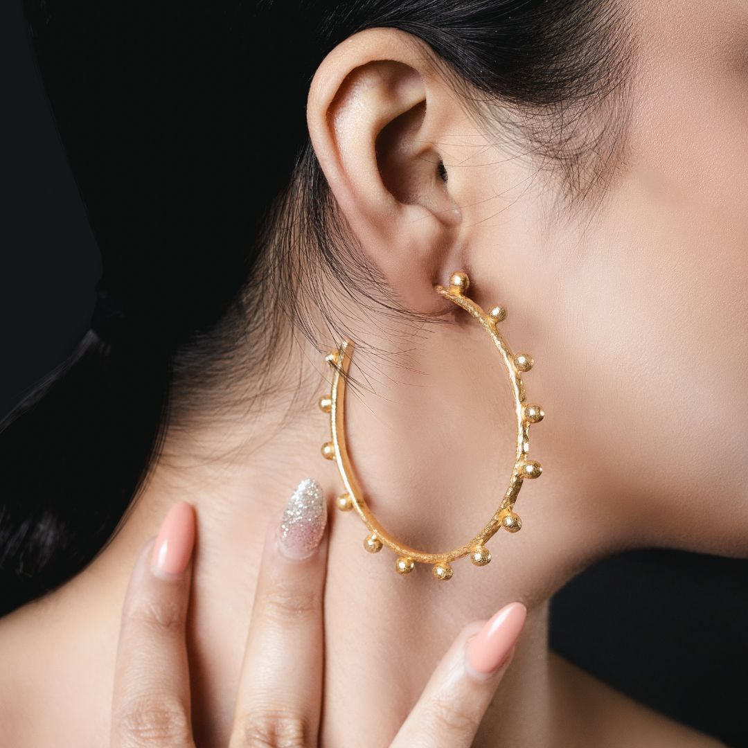 Enormous Hoop Earrings Brass with 18K Gold Plating